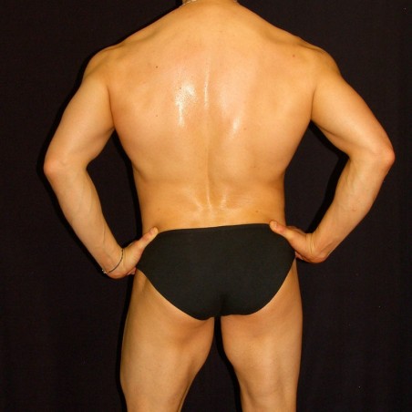 spandex for men bikini, wide sides. Back view