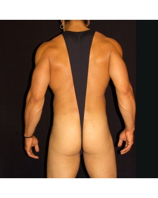 tie body string black and soft microfiber, back view