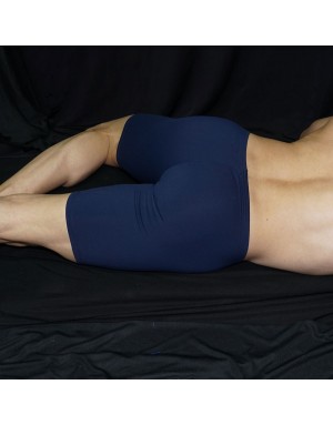 calzas cortas para futbol hombre azul marino, vista de espalda