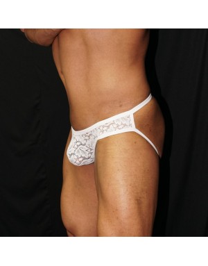 casi un Bikini o casi un Jockstrap ? Encaje  Blanco