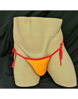Bikini con amarre lateral naranja/rojo