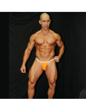 Selling online of stripe Orange bikini Rib White