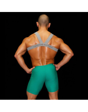 venta on line de Arnés corporal para el pecho, lencería masculina, ropa de club nocturno, color Gris
