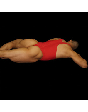 Venta en linea de Body string para Hombre hecho de color Rojo, visto acostado de espalda