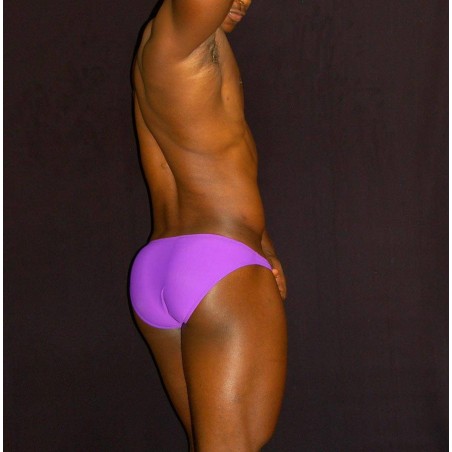 men microfiber bikini made in purple color
