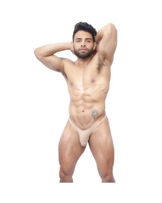 sutien tanga hombre beige desnudo