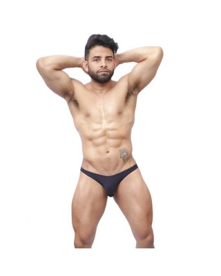 Slip bikini hombre cachetero negro marcador de chulo