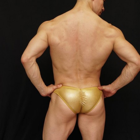 bodybuilding suit glossy gold latex