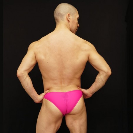 men bodybuilding suit fuchsia fluor
